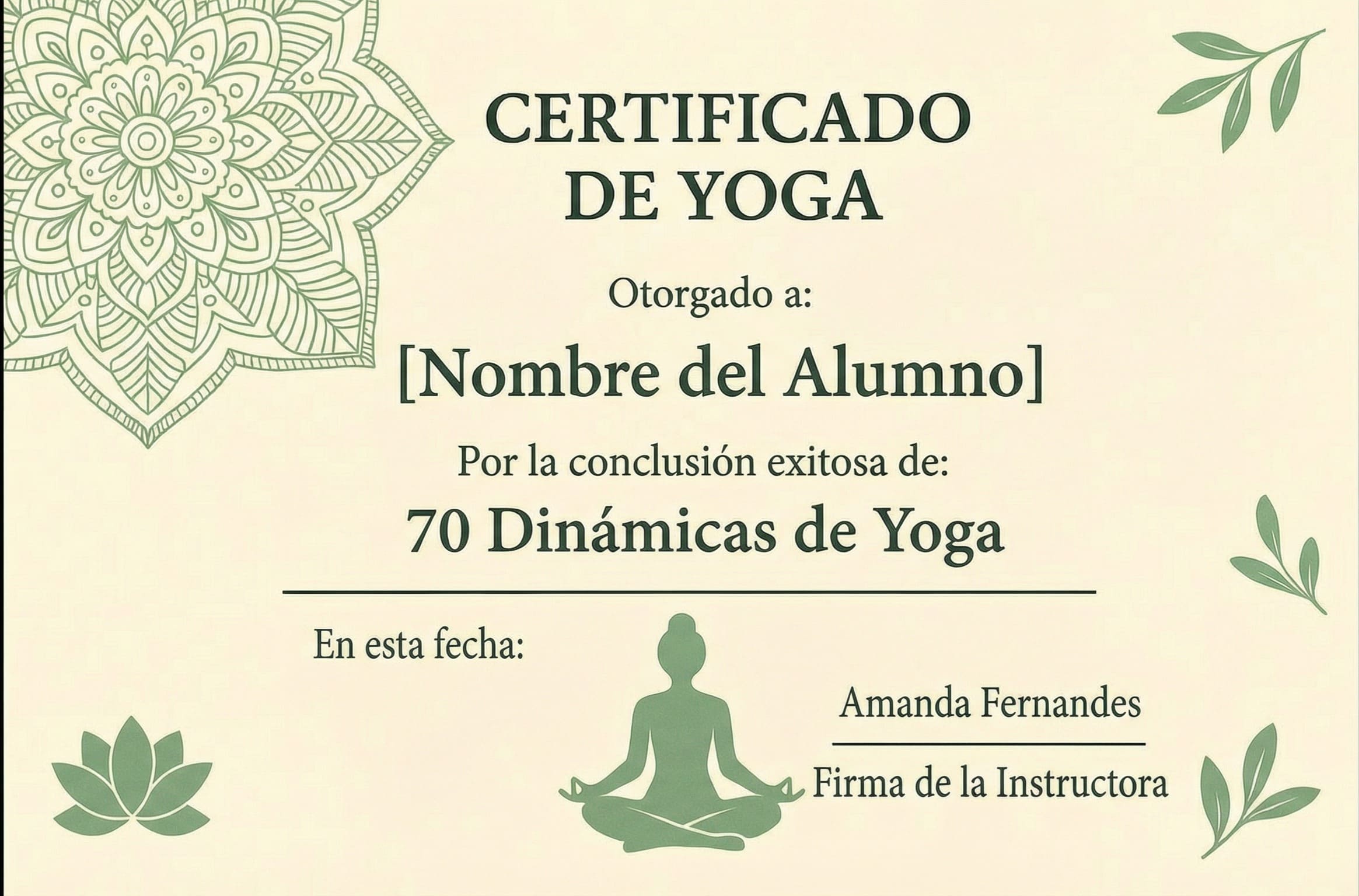 Certificado de Yoga